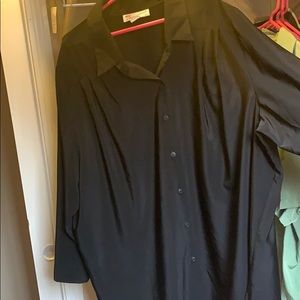 Black Blouse Silly Material NWOT
